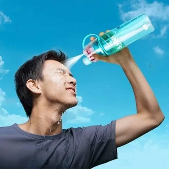 Water Spray Bottle 600ml - Sports Misting Water Bottle for Gym, Cycling & Outdoor - Summer Cooling Hydration Drink Cup