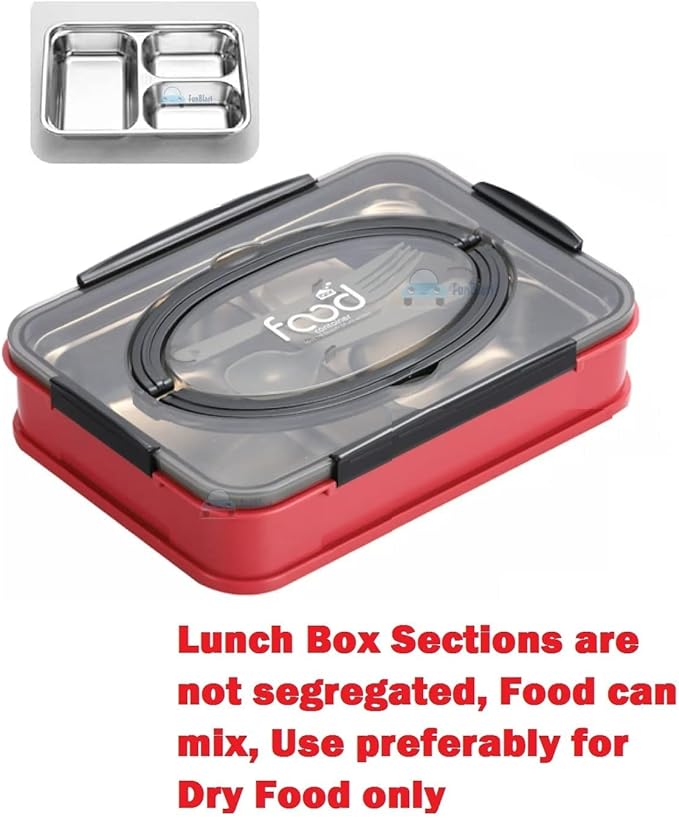 Foldable Silicone Lunch Box with 3 Compartments