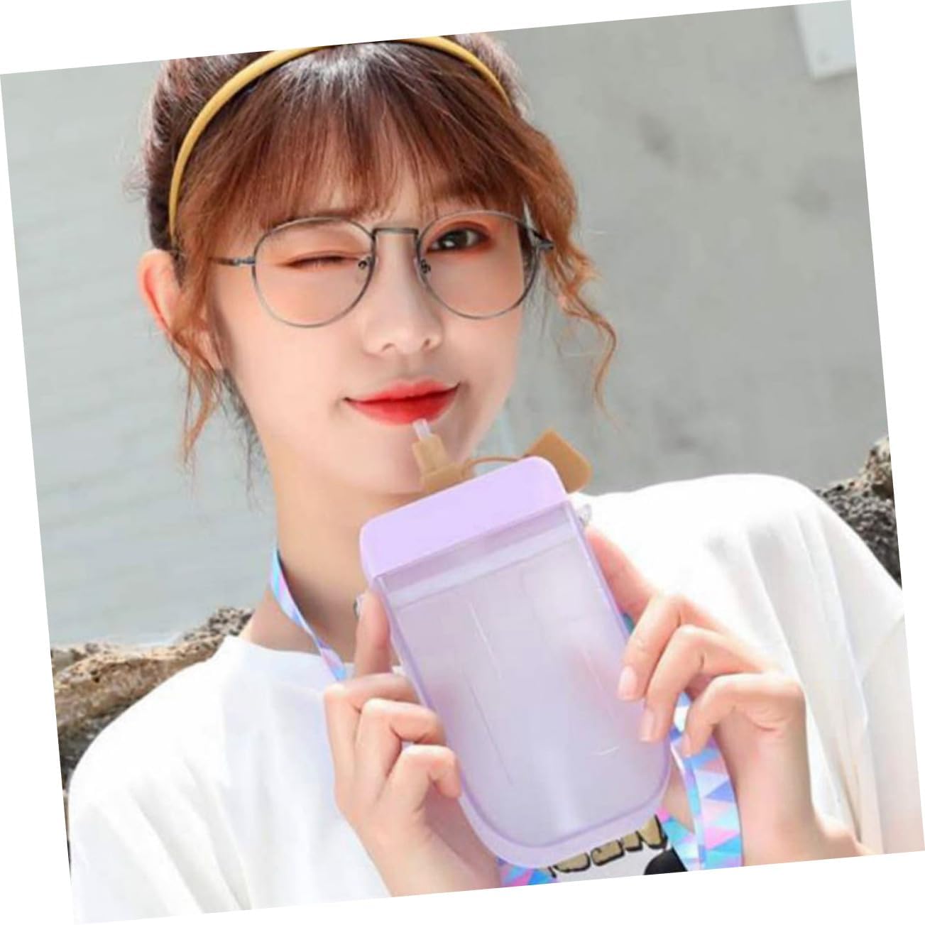 Cute Popsicle Water Bottle with Strap