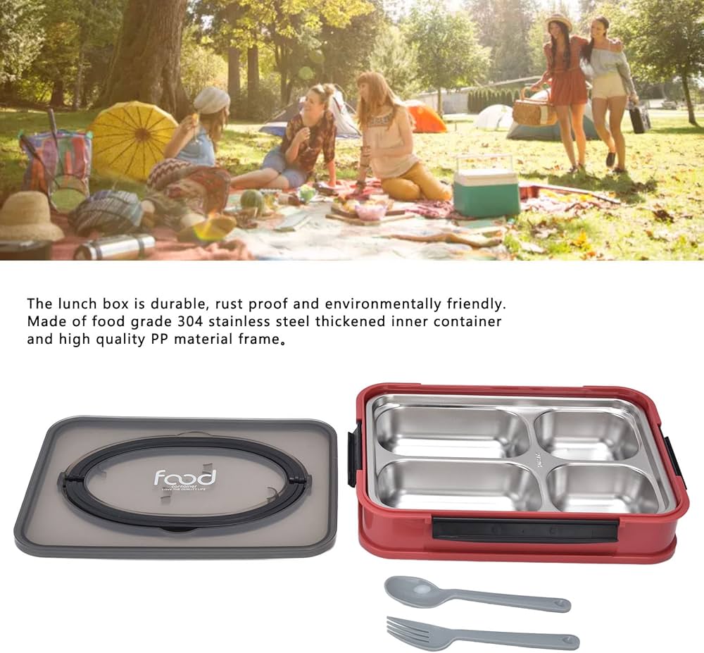 Foldable Silicone Lunch Box with 3 Compartments